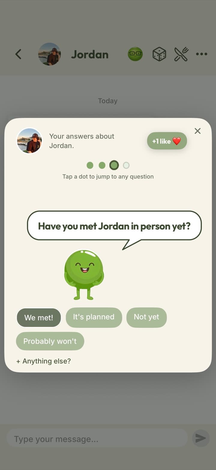 Have you met in person yet?